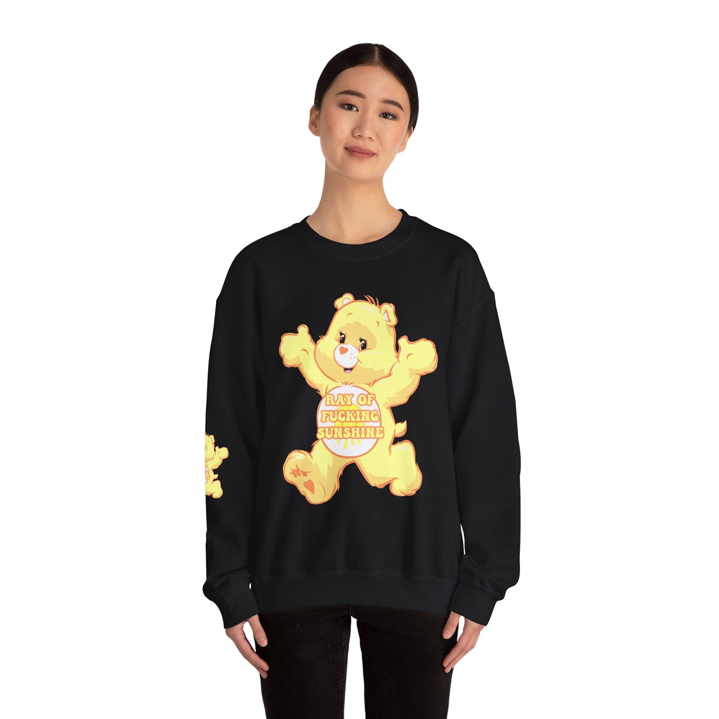 Ray of Fucking Sunshine Curse Swear Care Bear Unisex Heavy Blend™ Crewneck Sweatshirt - MKcreativeprints
