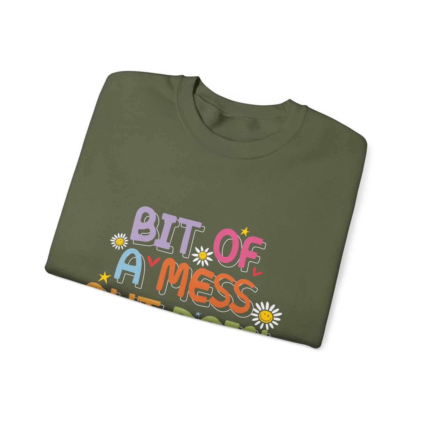 Bit of a Mess but doing my best Unisex Heavy Blend™ Crewneck Sweatshirt - MKcreativeprints