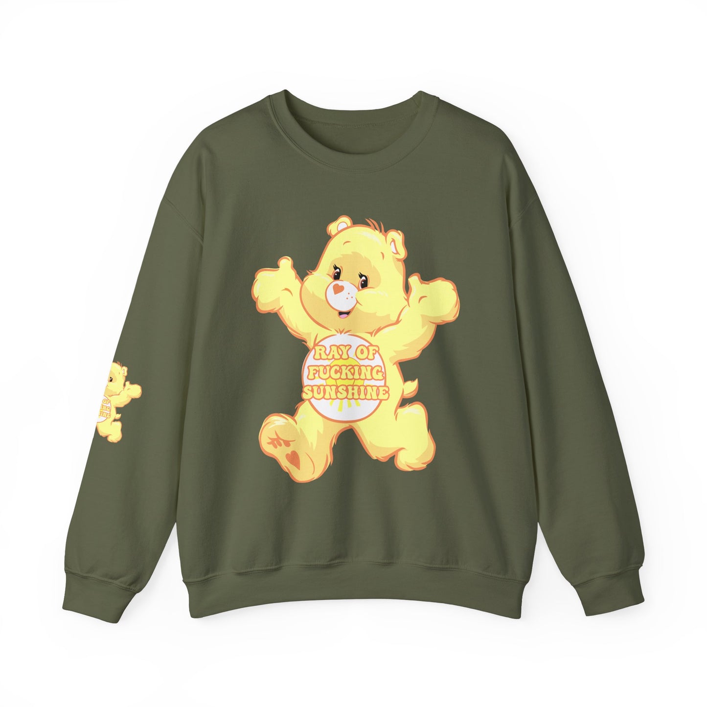 Ray of Fucking Sunshine Curse Swear Care Bear Unisex Heavy Blend™ Crewneck Sweatshirt - MKcreativeprints