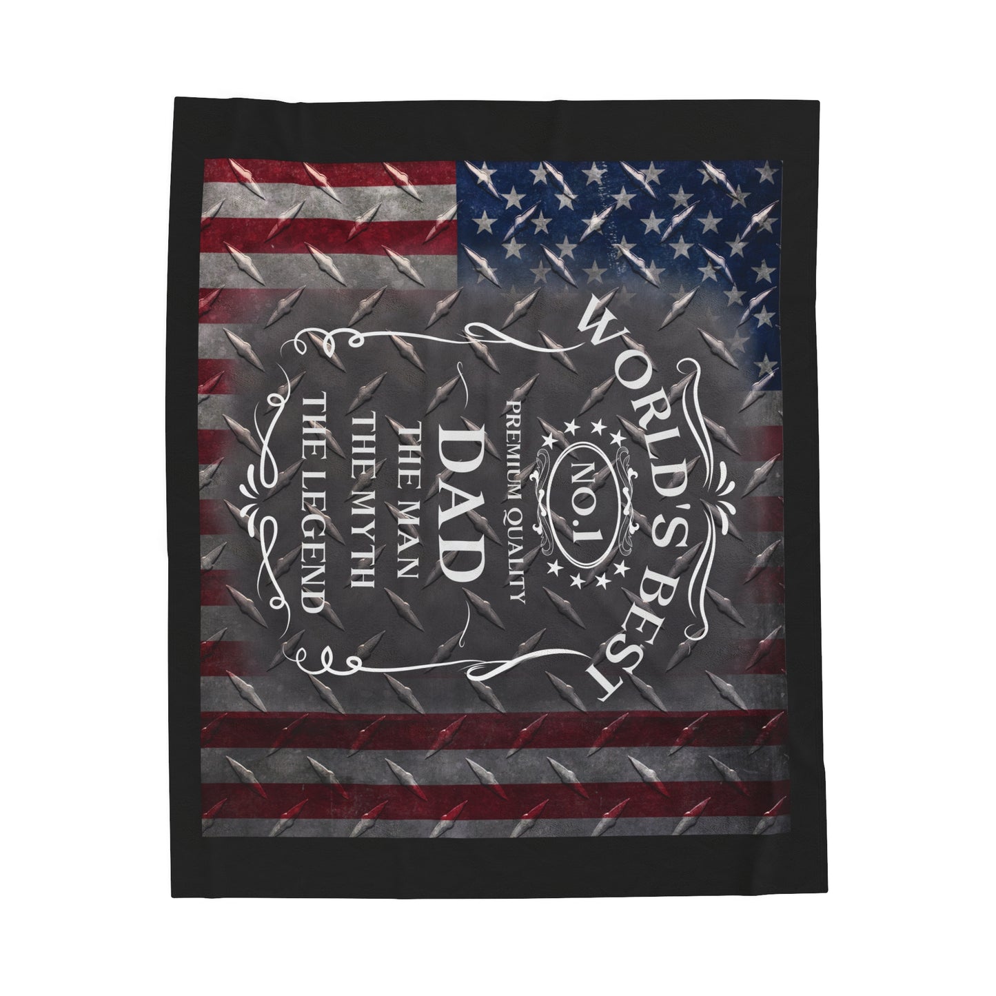 Worlds BEST DAD Whiskey Velveteen Plush Blanket - MKcreativeprints