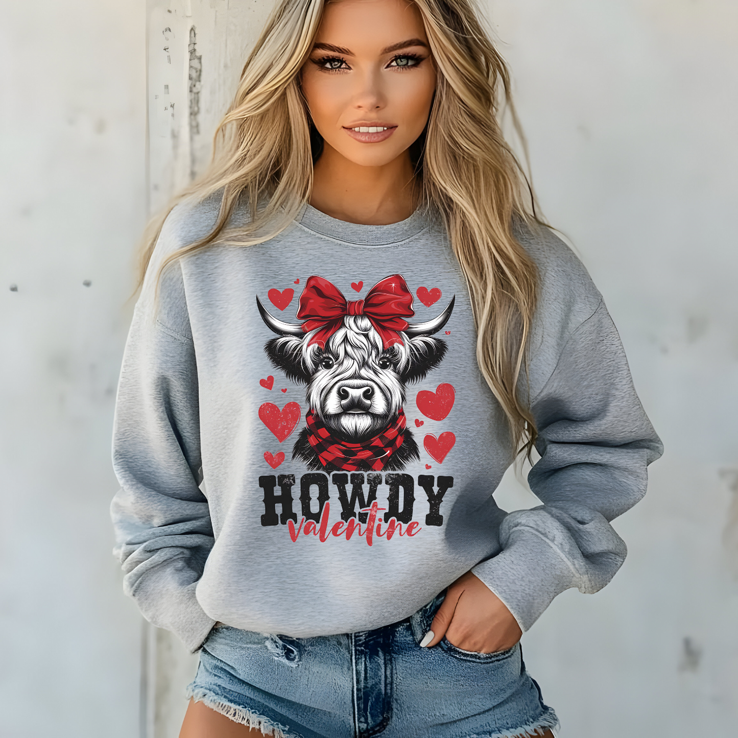 Howdy Valentine long sleeve sweatshirt or crewneck shirt - MKcreativeprints