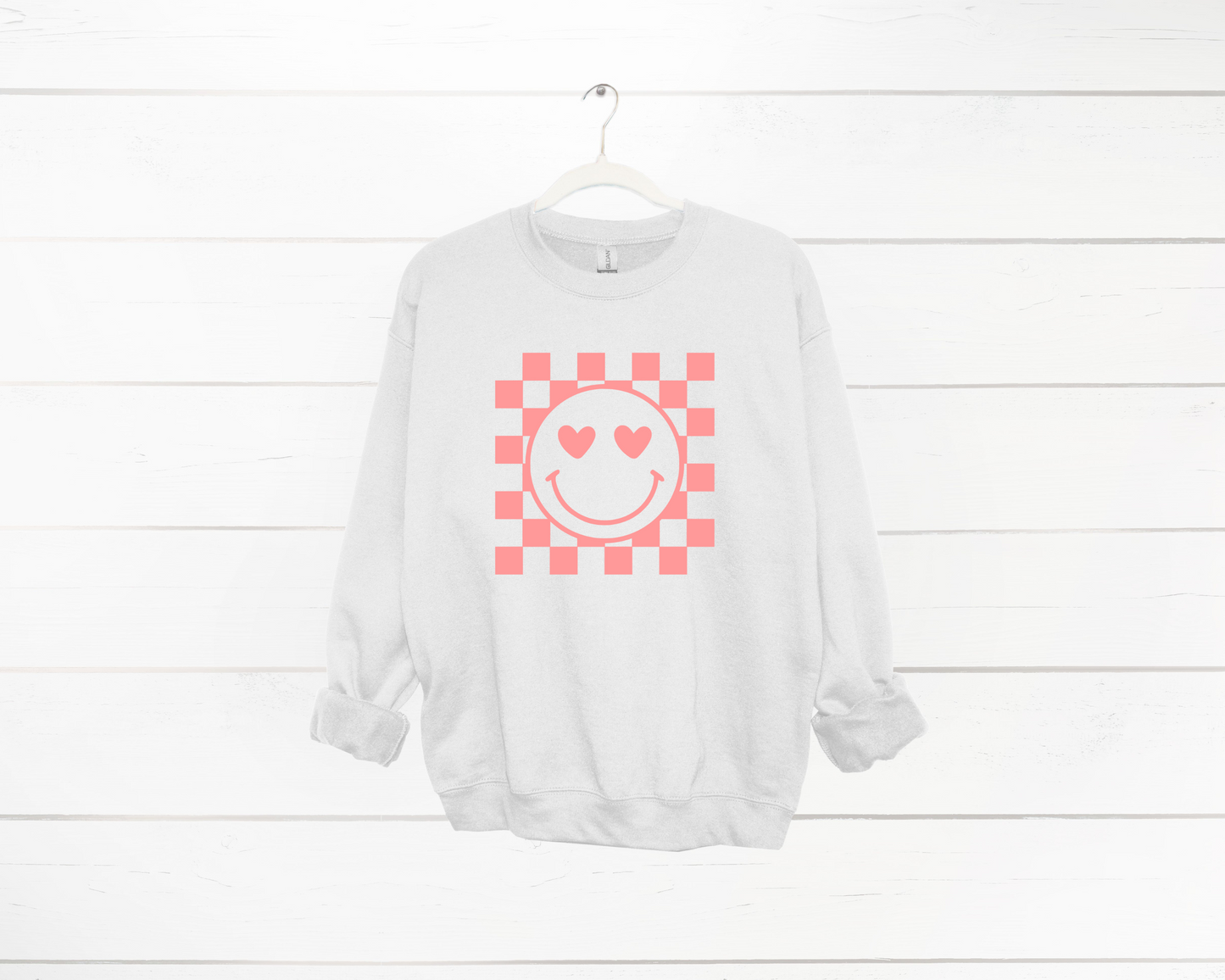 Checkered Smiley Crewneck - MKcreativeprints