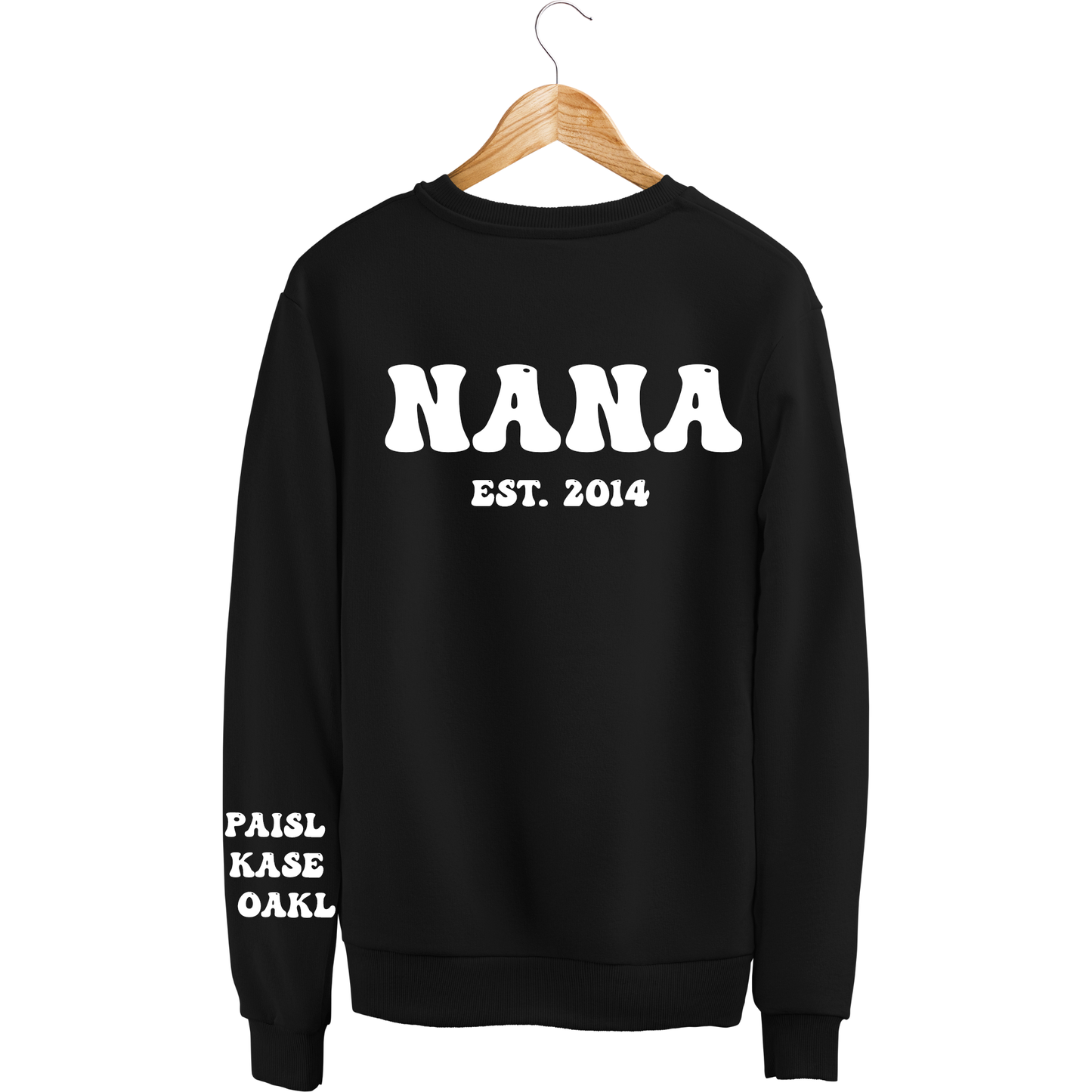 Customized Nana, Grandma, Mom, Dad I wear my heart on my sleeve sweater - MKcreativeprints