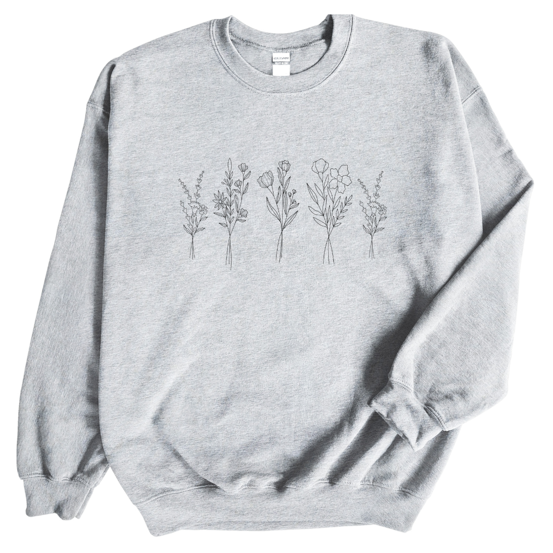 Wild Flower Crewneck | Sweatshirt Floral - MKcreativeprints