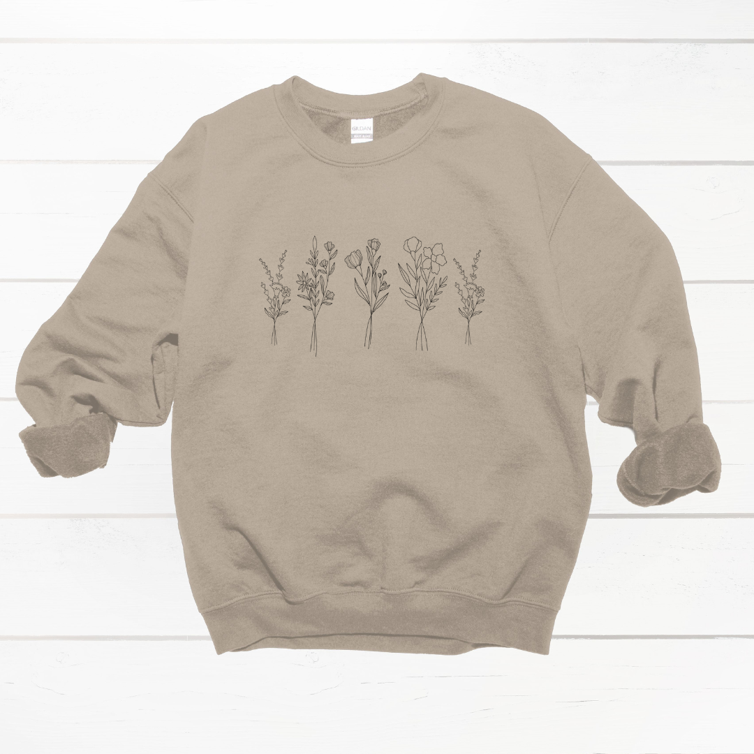 Wild Flower Crewneck | Sweatshirt Floral - MKcreativeprints