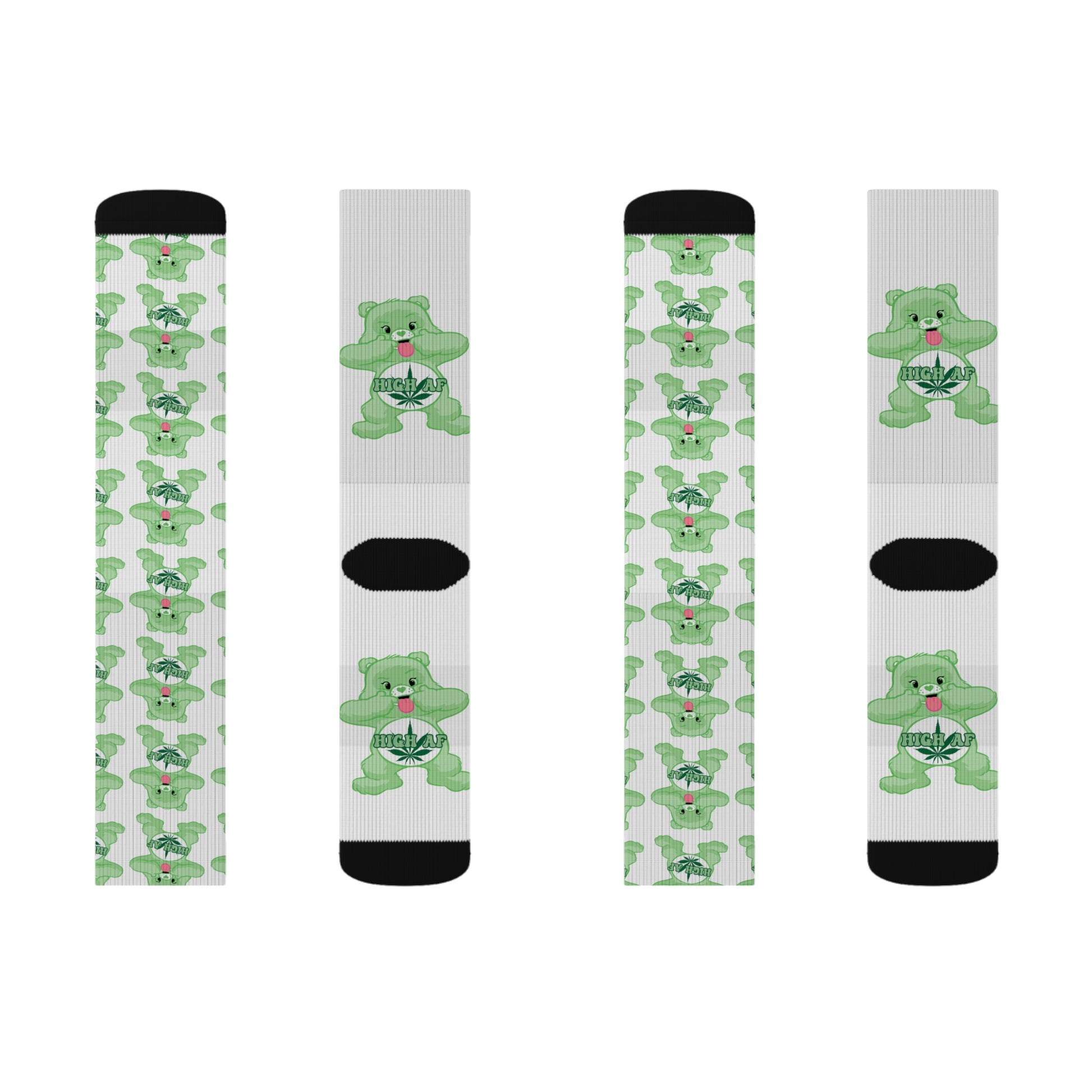 High AF Custom Bear Sublimation Socks - MKcreativeprints