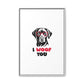 Black Lab Dog I Woof You Matte Canvas, Framed (Multi-color) - MKcreativeprints