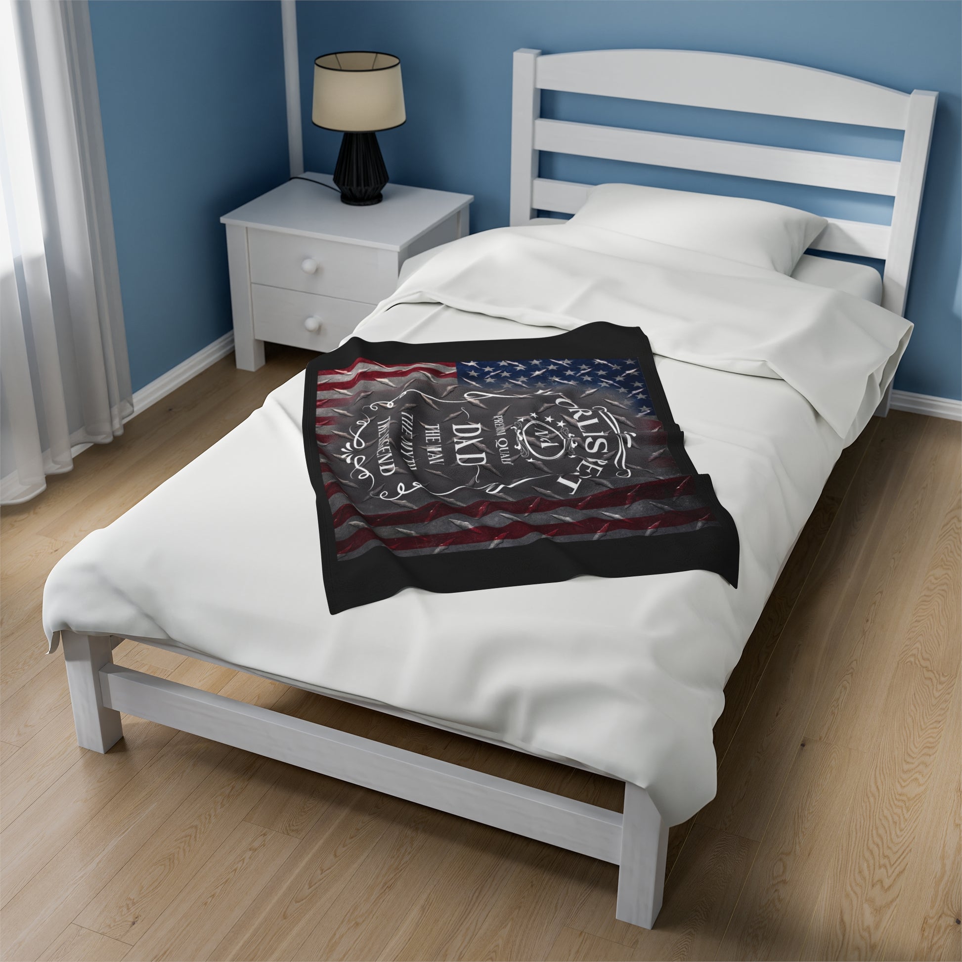 Worlds BEST DAD Whiskey Velveteen Plush Blanket - MKcreativeprints