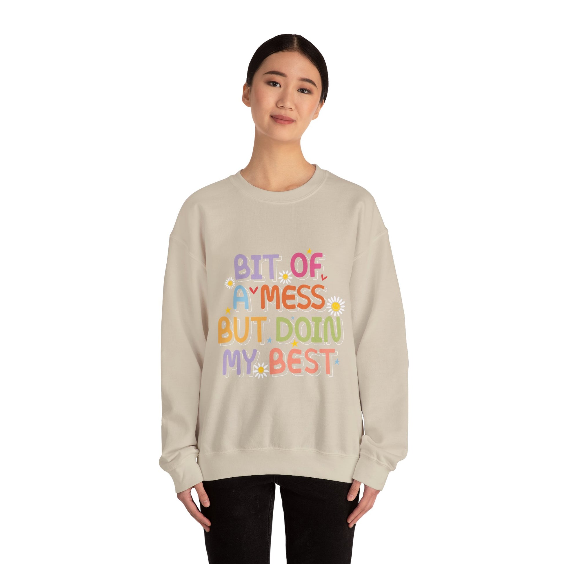 Bit of a Mess but doing my best Unisex Heavy Blend™ Crewneck Sweatshirt - MKcreativeprints