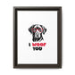 Black Lab Dog I Woof You Matte Canvas, Framed (Multi-color) - MKcreativeprints