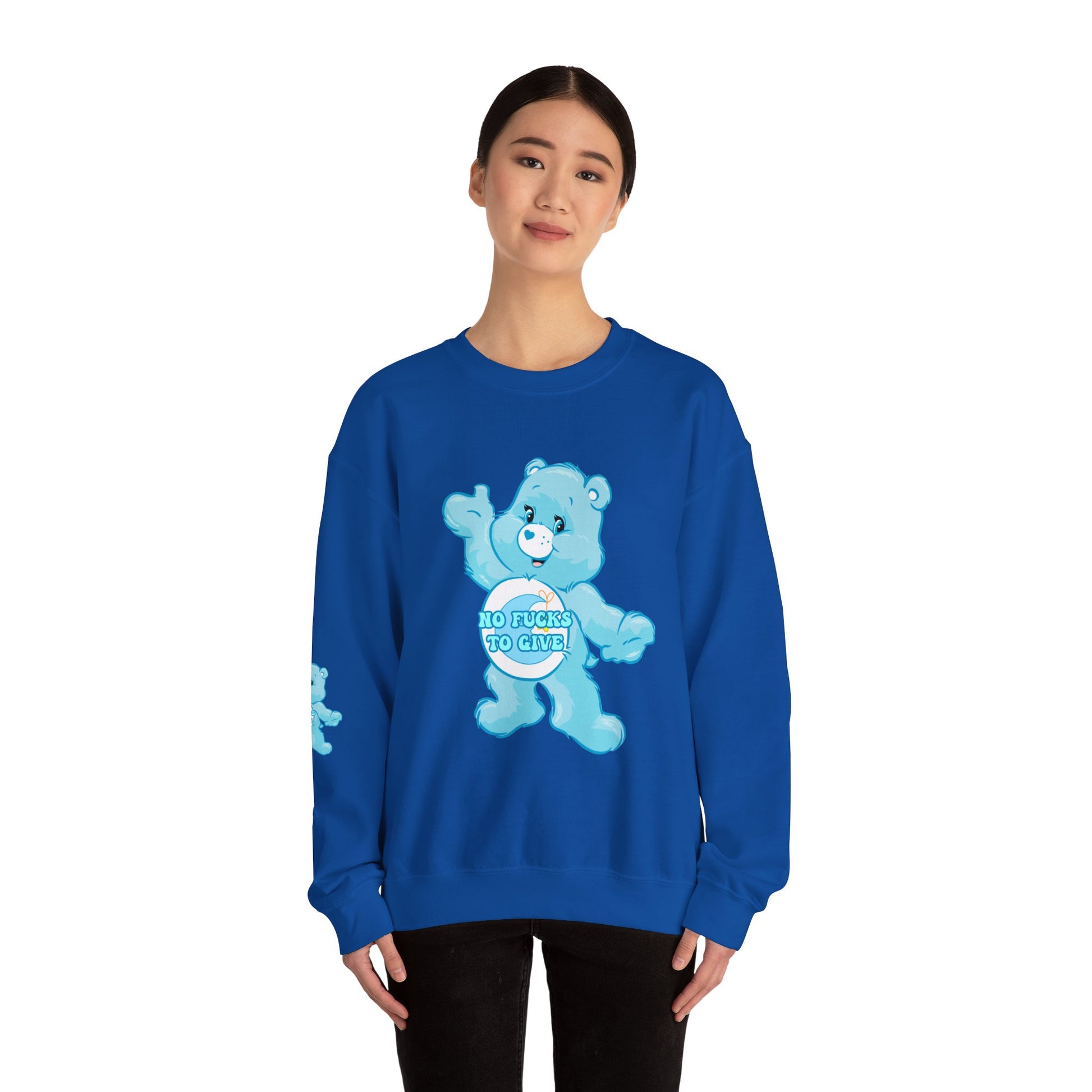No Fucks to Give Swear Curse Care Bear Unisex Heavy Blend™ Crewneck Sweatshirt - MKcreativeprints