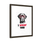 Black Lab Dog I Woof You Matte Canvas, Framed (Multi-color) - MKcreativeprints