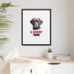 Black Lab Dog I Woof You Matte Canvas, Framed (Multi-color) - MKcreativeprints
