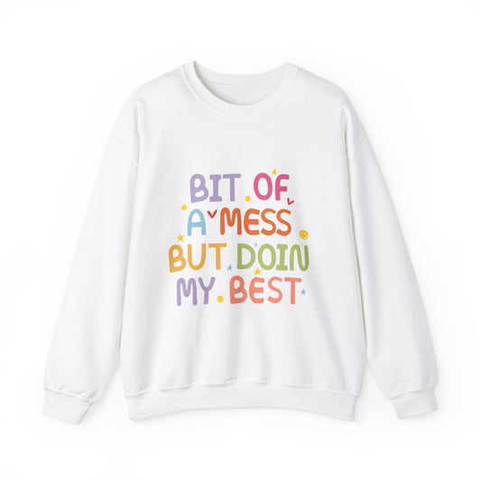 Bit of a Mess but doing my best Unisex Heavy Blend™ Crewneck Sweatshirt - MKcreativeprints