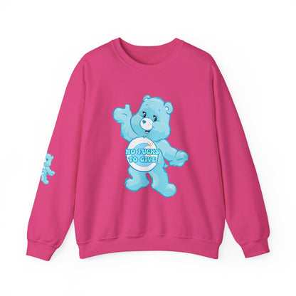 No Fucks to Give Swear Curse Care Bear Unisex Heavy Blend™ Crewneck Sweatshirt - MKcreativeprints