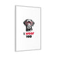 Black Lab Dog I Woof You Matte Canvas, Framed (Multi-color) - MKcreativeprints