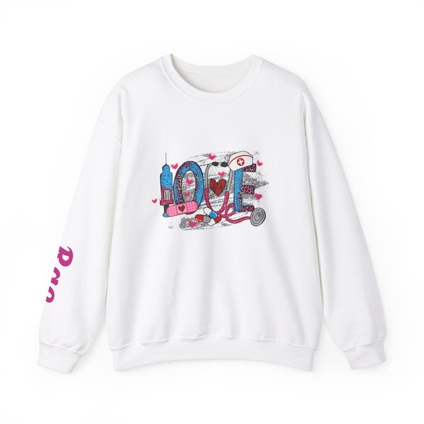 Custom Love Nurse Unisex Heavy Blend™ Crewneck Sweatshirt - MKcreativeprints