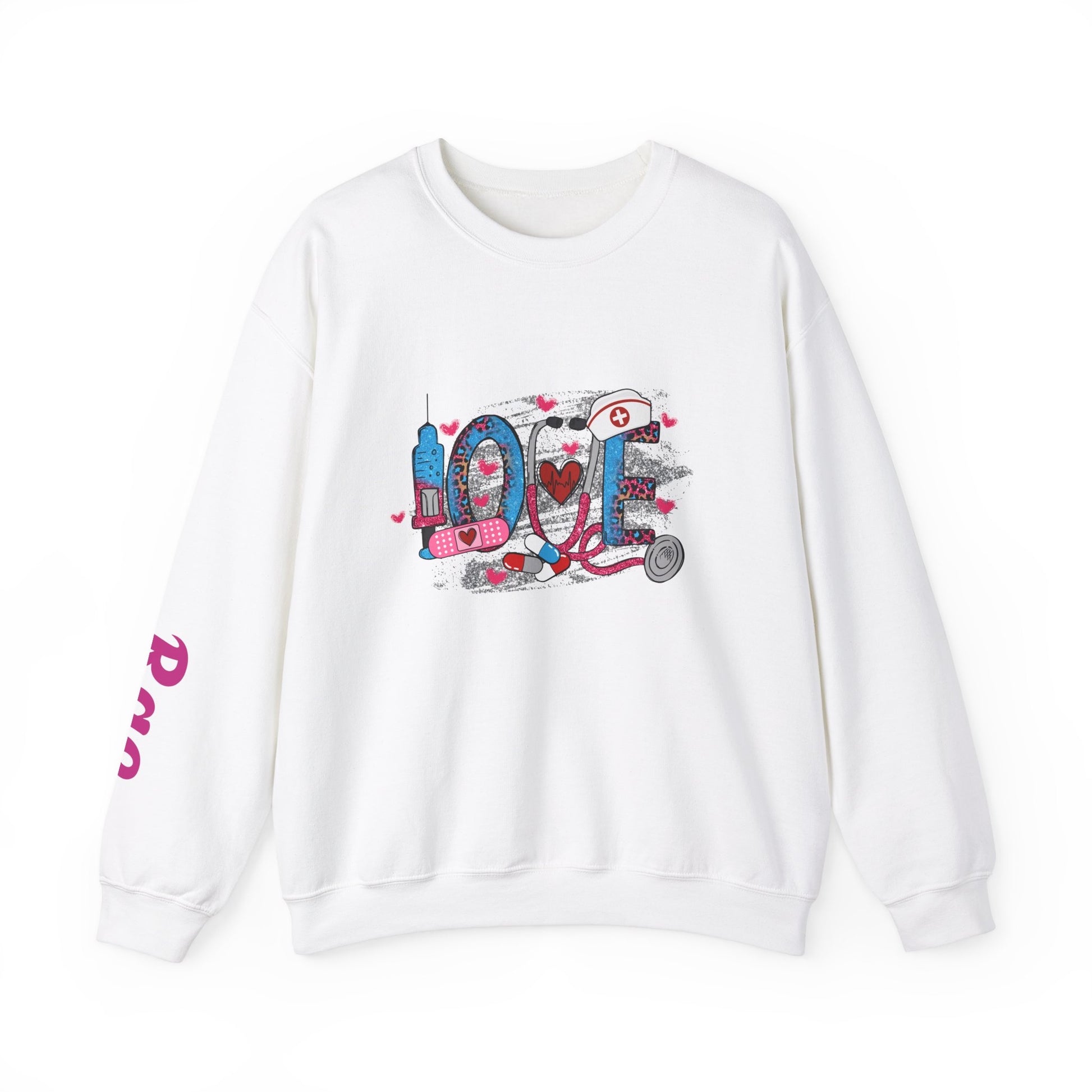 Custom Love Nurse Unisex Heavy Blend™ Crewneck Sweatshirt - MKcreativeprints