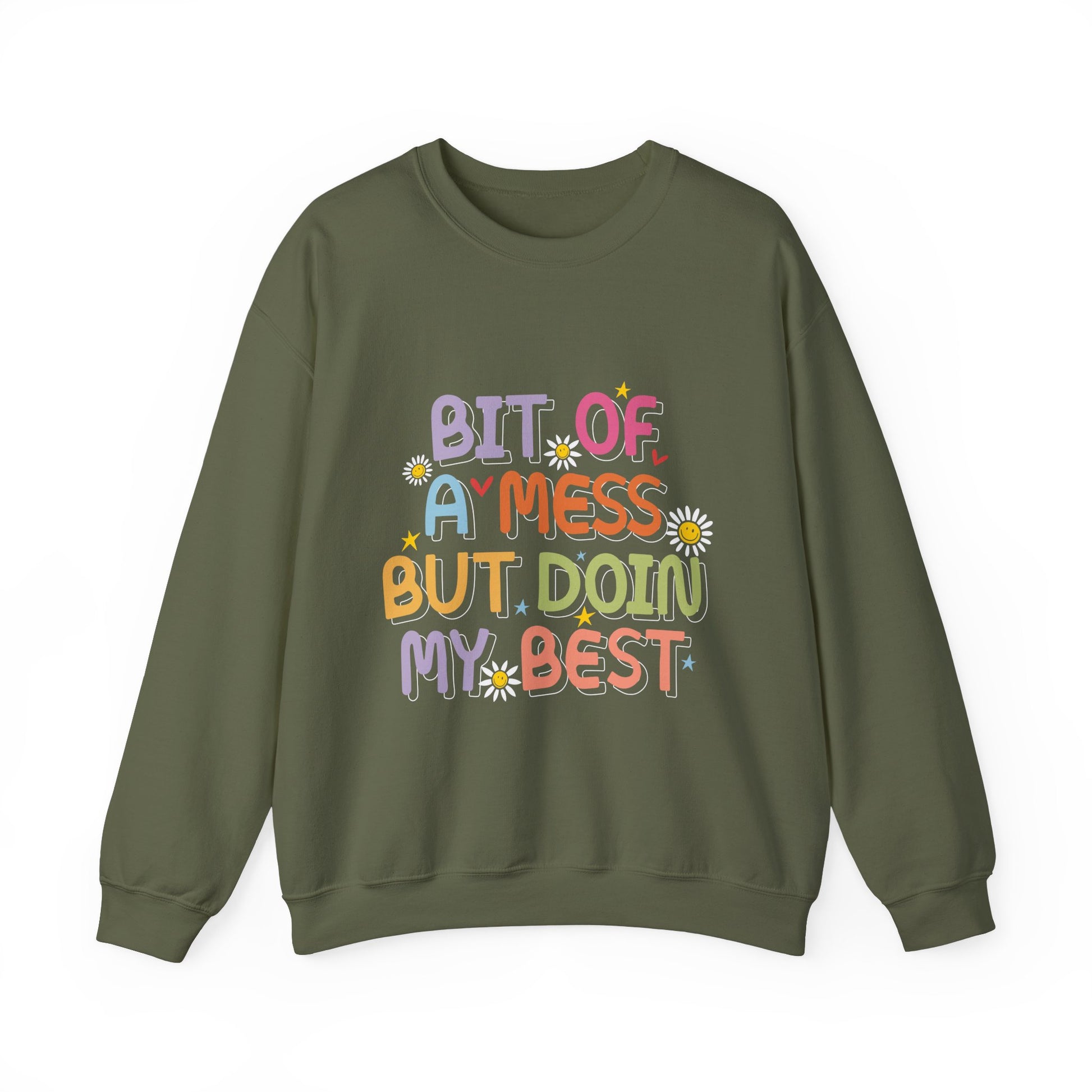 Bit of a Mess but doing my best Unisex Heavy Blend™ Crewneck Sweatshirt - MKcreativeprints