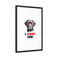 Black Lab Dog I Woof You Matte Canvas, Framed (Multi-color) - MKcreativeprints