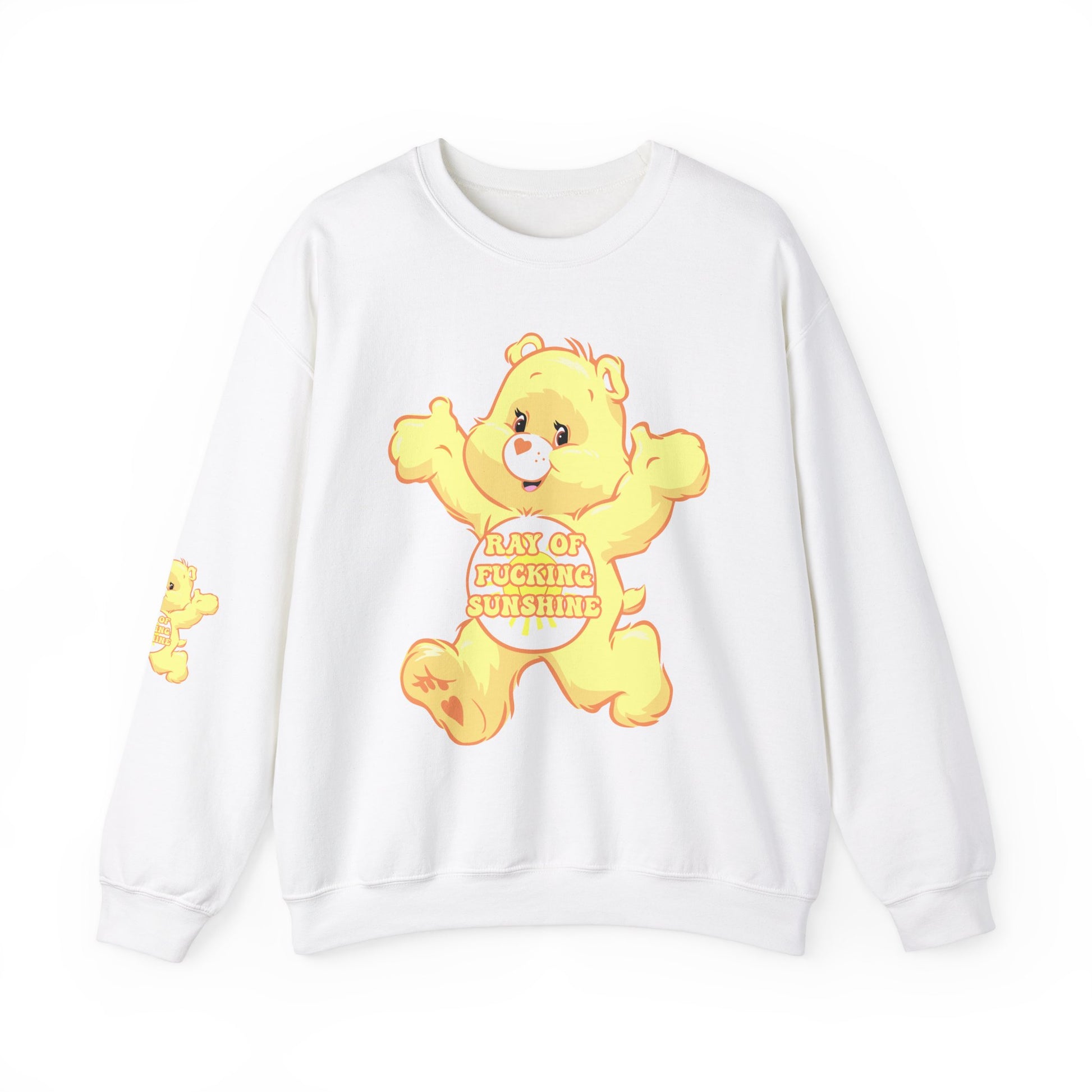 Ray of Fucking Sunshine Curse Swear Care Bear Unisex Heavy Blend™ Crewneck Sweatshirt - MKcreativeprints