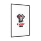 Black Lab Dog I Woof You Matte Canvas, Framed (Multi-color) - MKcreativeprints