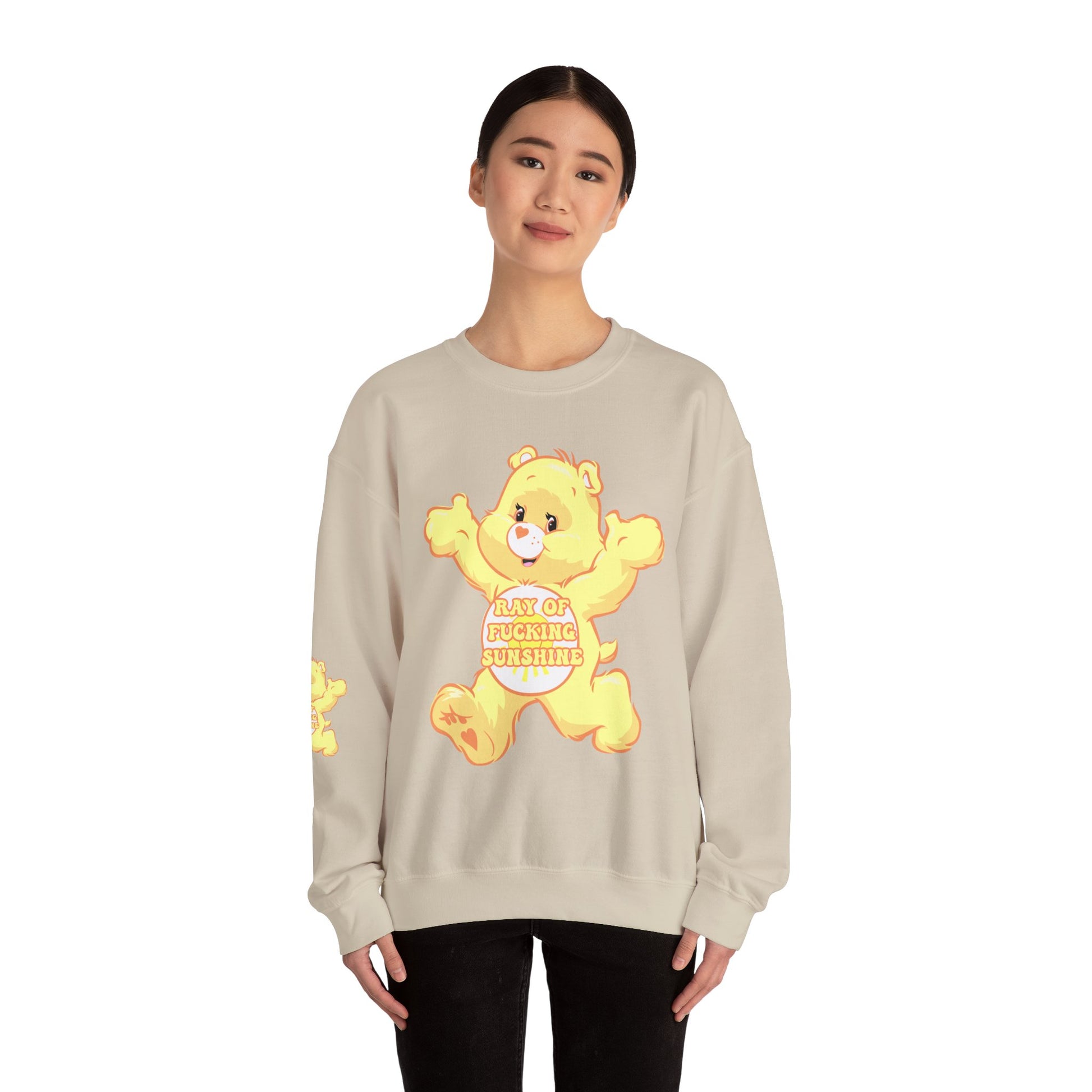 Ray of Fucking Sunshine Curse Swear Care Bear Unisex Heavy Blend™ Crewneck Sweatshirt - MKcreativeprints