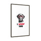 Black Lab Dog I Woof You Matte Canvas, Framed (Multi-color) - MKcreativeprints