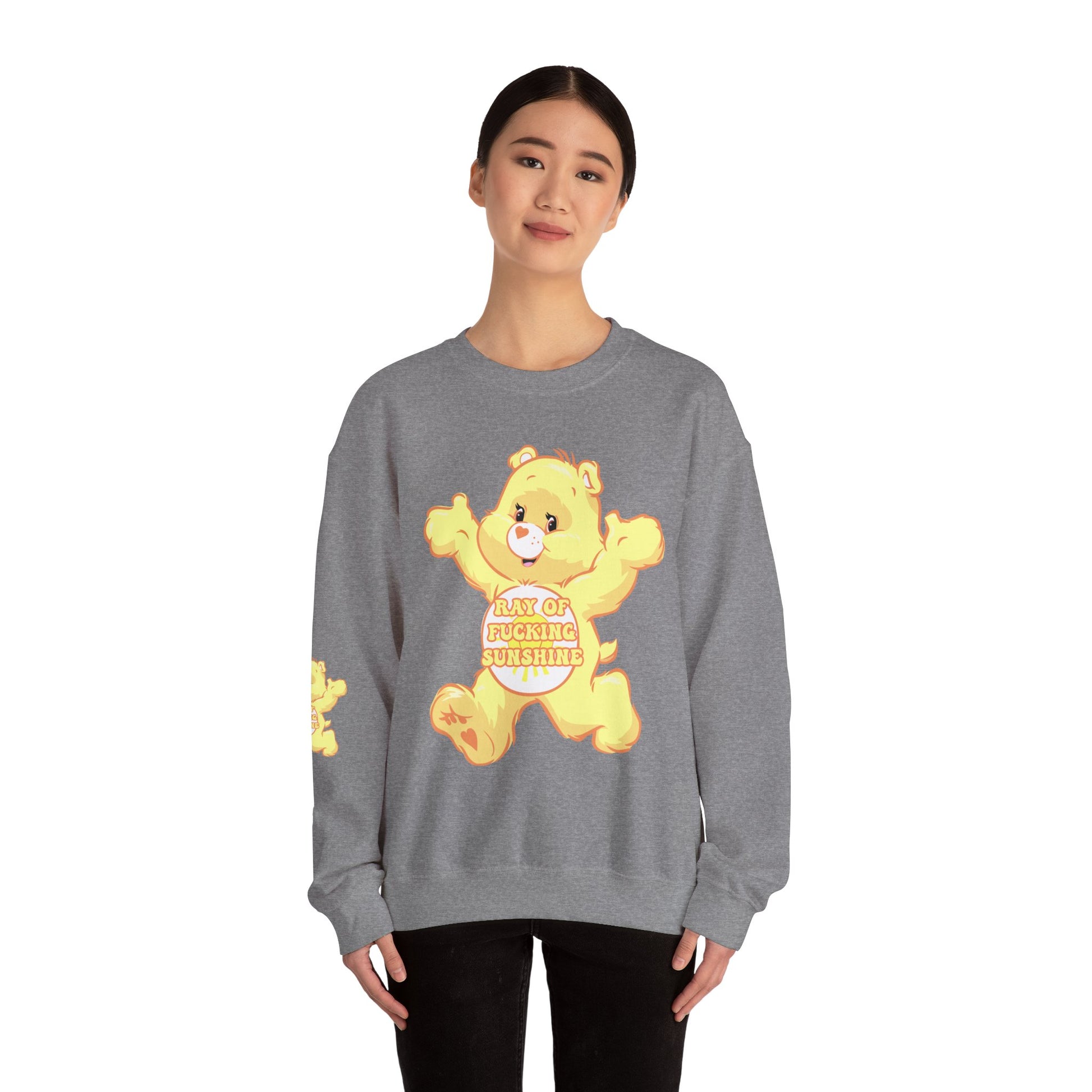Ray of Fucking Sunshine Curse Swear Care Bear Unisex Heavy Blend™ Crewneck Sweatshirt - MKcreativeprints