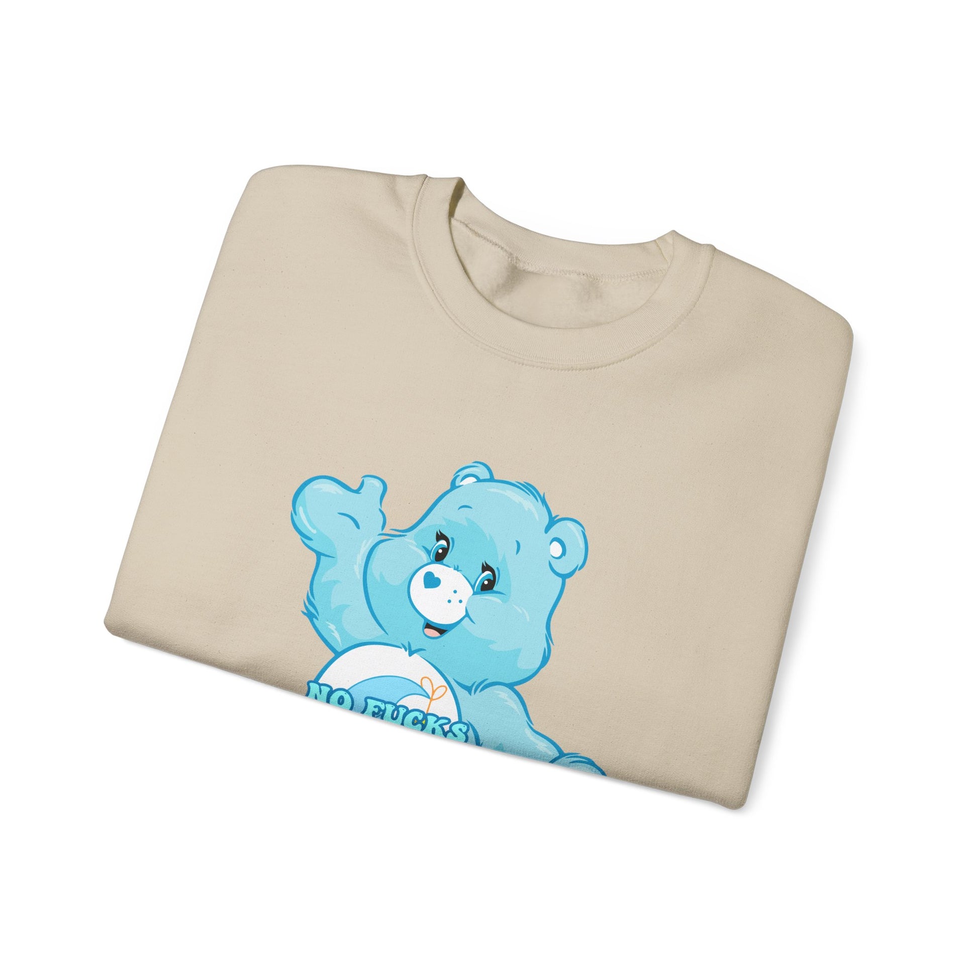 No Fucks to Give Swear Curse Care Bear Unisex Heavy Blend™ Crewneck Sweatshirt - MKcreativeprints