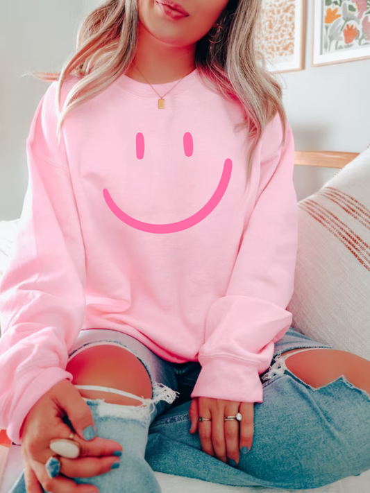 Retro Smiley Sweatshirt | Smile Face Crewneck - MKcreativeprints
