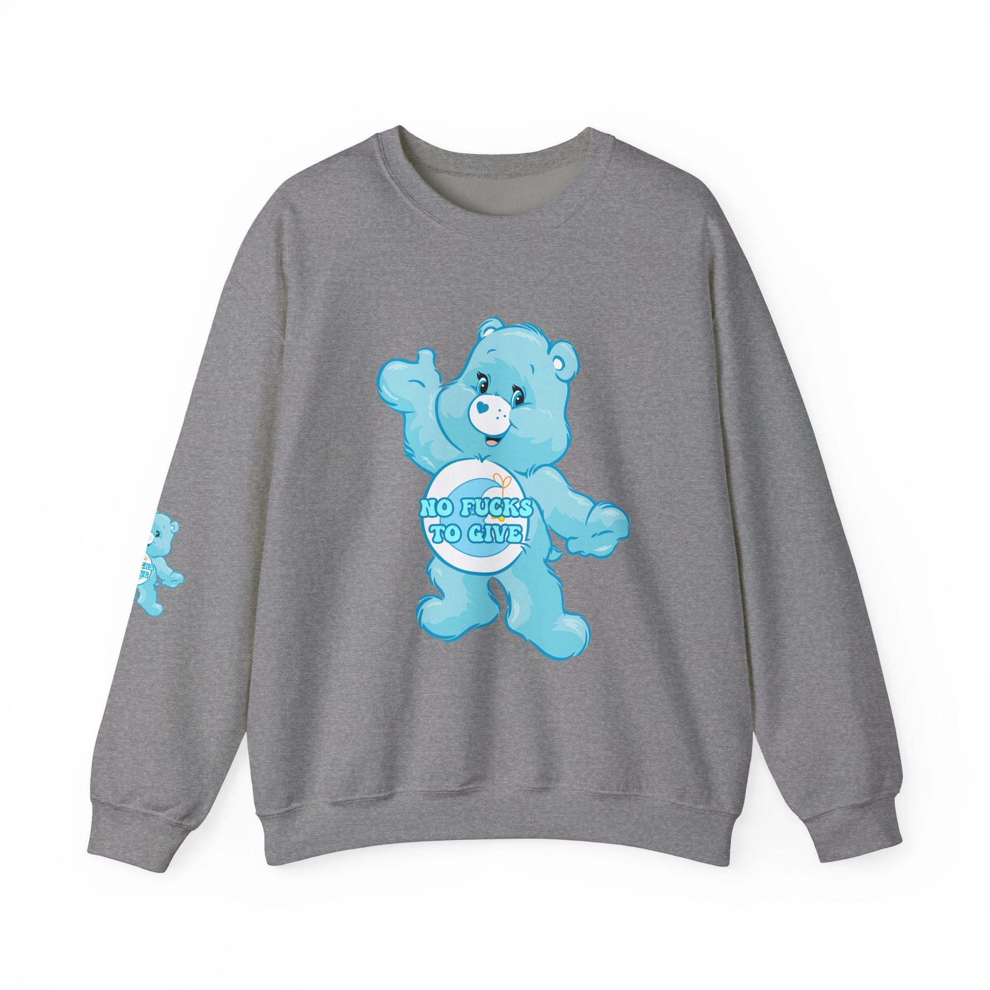 No Fucks to Give Swear Curse Care Bear Unisex Heavy Blend™ Crewneck Sweatshirt - MKcreativeprints