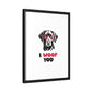 Black Lab Dog I Woof You Matte Canvas, Framed (Multi-color) - MKcreativeprints