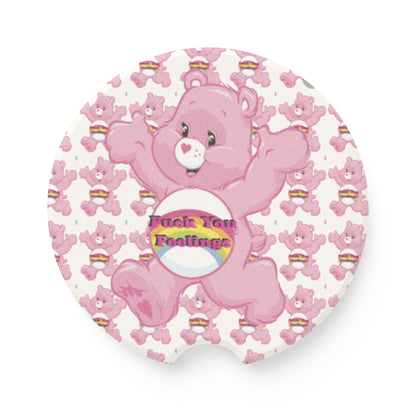 F You Feelings Curse Care Bear Soapstone Car Coaster - MKcreativeprints