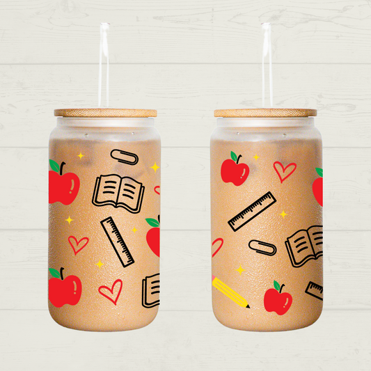 Teacher Frosted Libbey Glass 18oz - MKcreativeprints