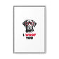 Black Lab Dog I Woof You Matte Canvas, Framed (Multi-color) - MKcreativeprints