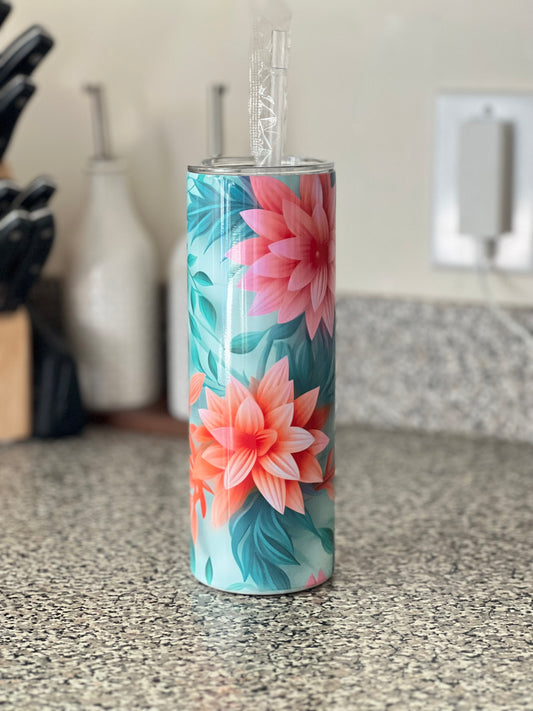 3D Floral 20oz Tumbler - MKcreativeprints