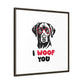 Black Lab Dog I Woof You Matte Canvas, Framed (Multi-color) - MKcreativeprints