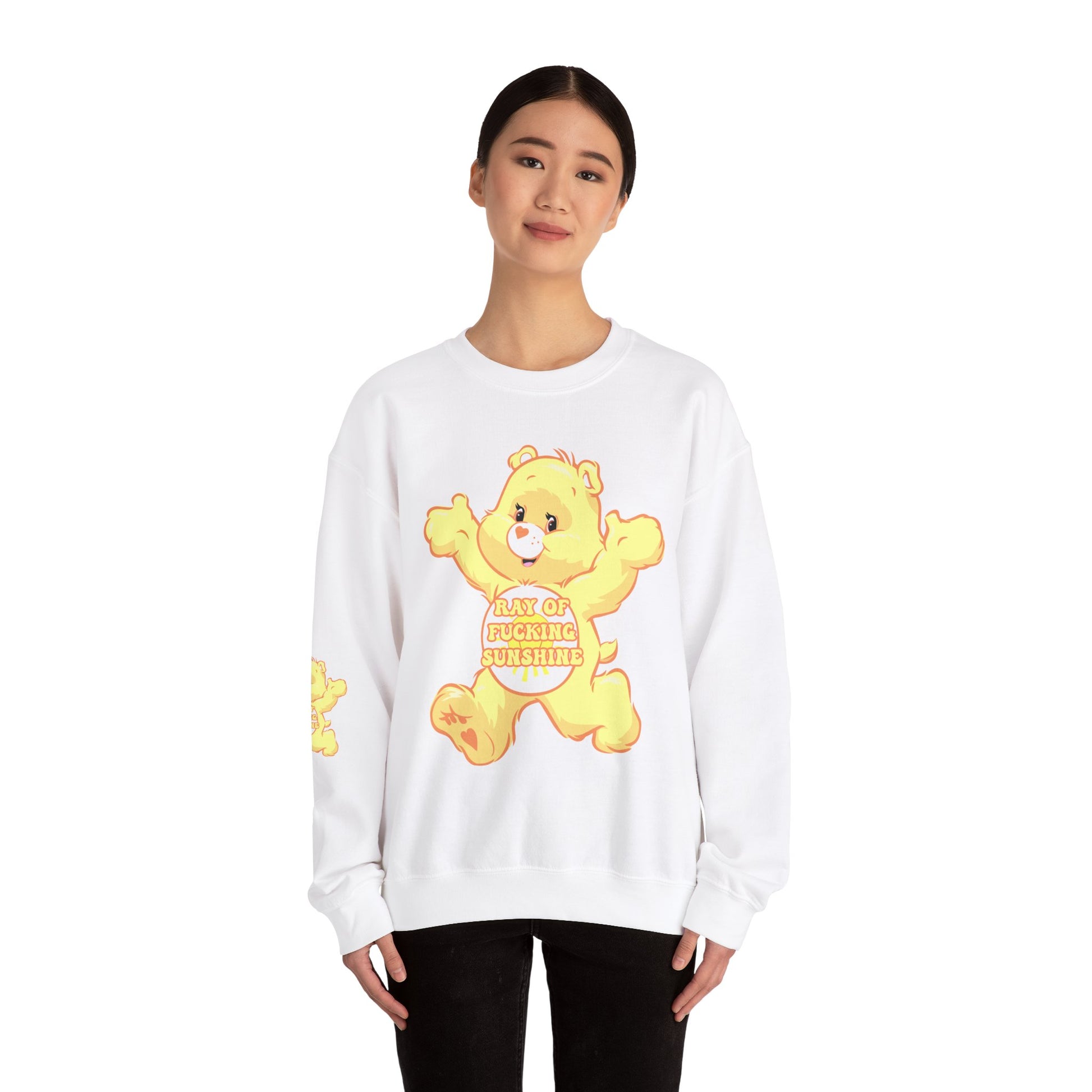 Ray of Fucking Sunshine Curse Swear Care Bear Unisex Heavy Blend™ Crewneck Sweatshirt - MKcreativeprints