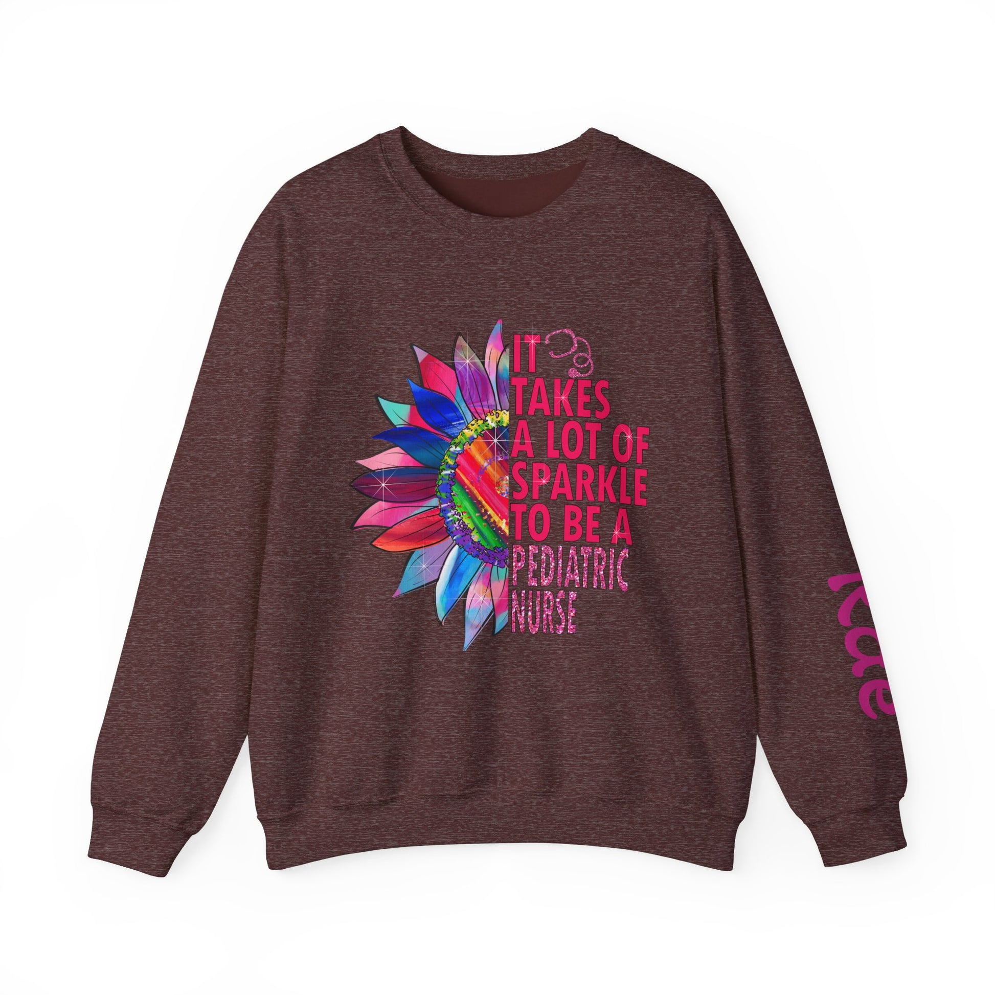 Personalized Sparkle Pediatric Nurse Sweatshirt with Custom Name - MKcreativeprints