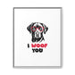 Black Lab Dog I Woof You Matte Canvas, Framed (Multi-color) - MKcreativeprints