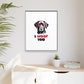 Black Lab Dog I Woof You Matte Canvas, Framed (Multi-color) - MKcreativeprints