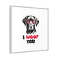 Black Lab Dog I Woof You Matte Canvas, Framed (Multi-color) - MKcreativeprints