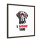 Black Lab Dog I Woof You Matte Canvas, Framed (Multi-color) - MKcreativeprints
