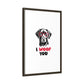 Black Lab Dog I Woof You Matte Canvas, Framed (Multi-color) - MKcreativeprints