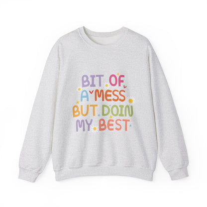 Bit of a Mess but doing my best Unisex Heavy Blend™ Crewneck Sweatshirt - MKcreativeprints