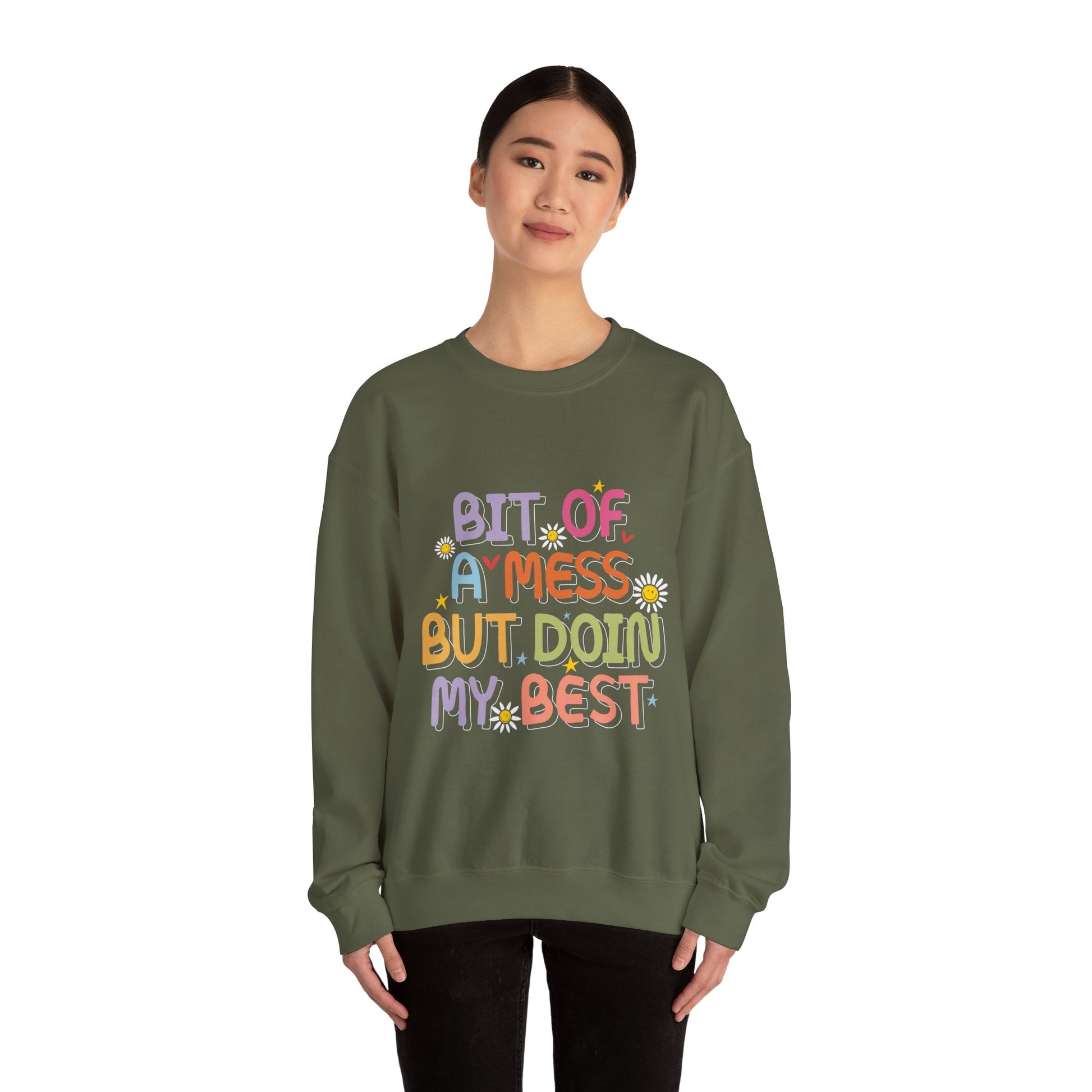 Bit of a Mess but doing my best Unisex Heavy Blend™ Crewneck Sweatshirt - MKcreativeprints