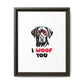 Black Lab Dog I Woof You Matte Canvas, Framed (Multi-color) - MKcreativeprints