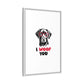 Black Lab Dog I Woof You Matte Canvas, Framed (Multi-color) - MKcreativeprints
