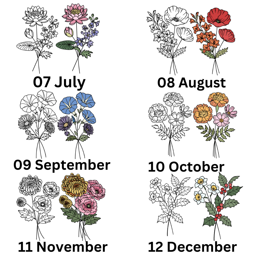 18oz Libbey Frosted Glass | Birth Month Flower - MKcreativeprints